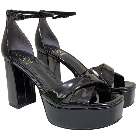 Sam Edelman Shoes - Sam Edelman Women Jullian Ankle Strap Platform Sandals Size US 9.5M Black Patent